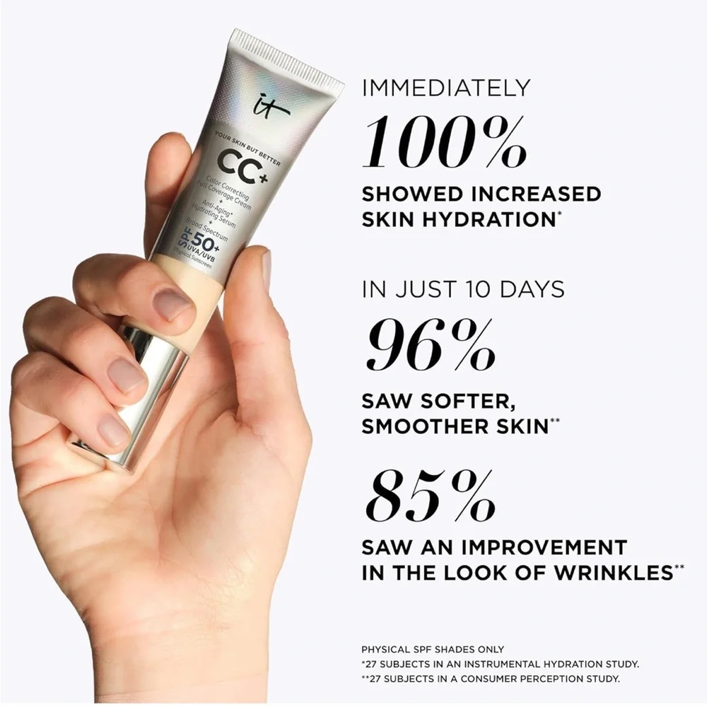 IT Cosmetics Your Skin But Better CC+ Cream Travel Size, Deep Honey - 0.4 fl oz